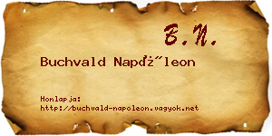 Buchvald Napóleon névjegykártya